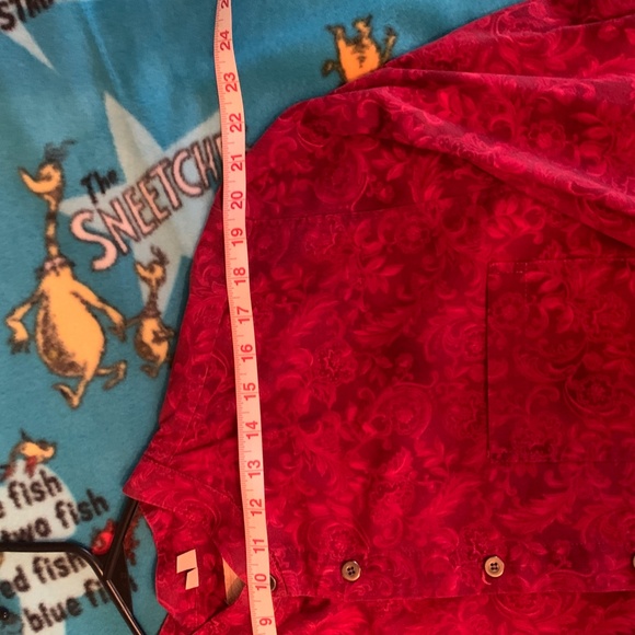 Western Dress Shirt Large red banded collar - Picture 10 of 12